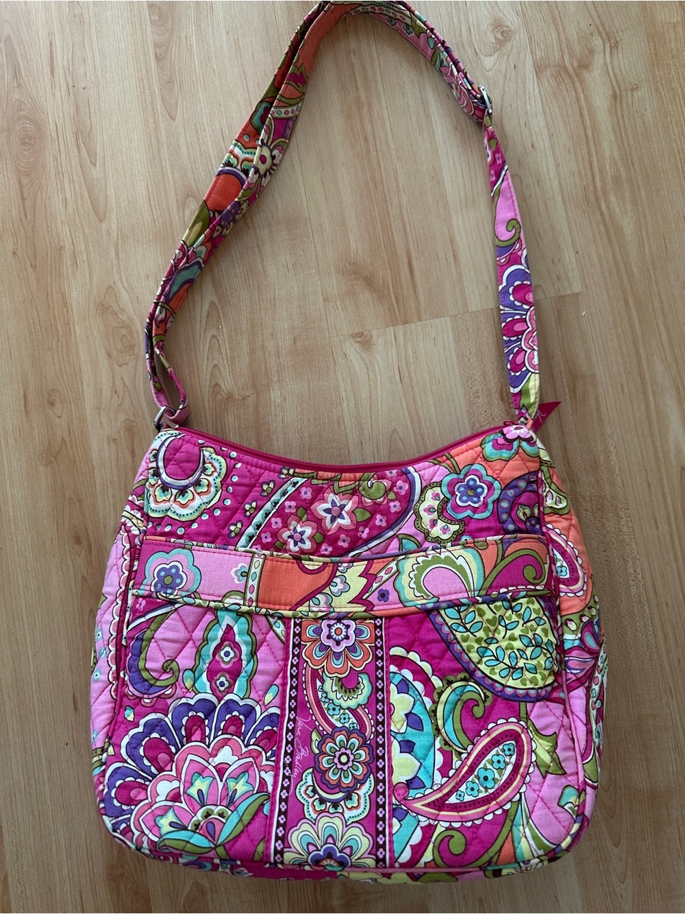 Vera Bradley Pink Multicolor Paisley Quilted Crossbody